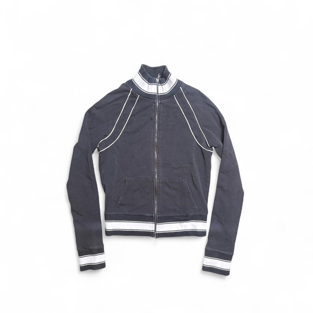 Express black collar stripe zip up